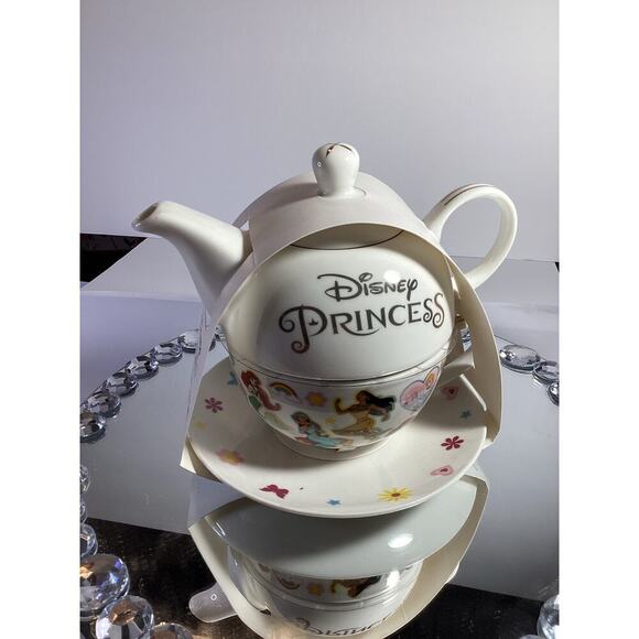 Disney Princess SkinnyDip London Teapot Set for One, Cup & Saucer, NWT - Picture 1 of 5
